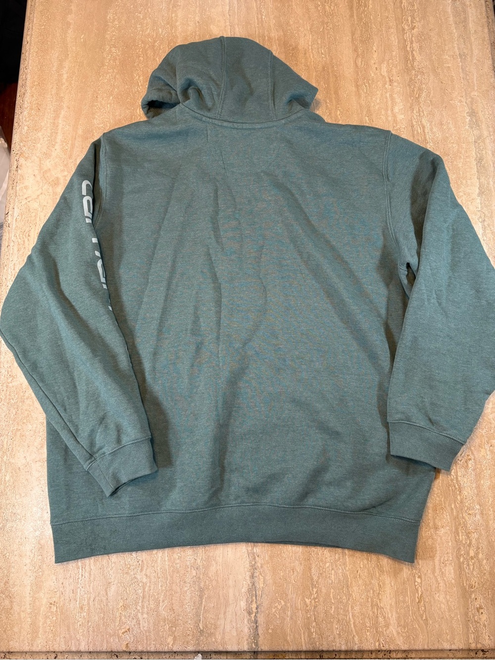 Carhartt Mens XL Loose Fit Sleeve Graphic Logo Hoodie Sweatshirt Heather Green - Picture 4 of 5
